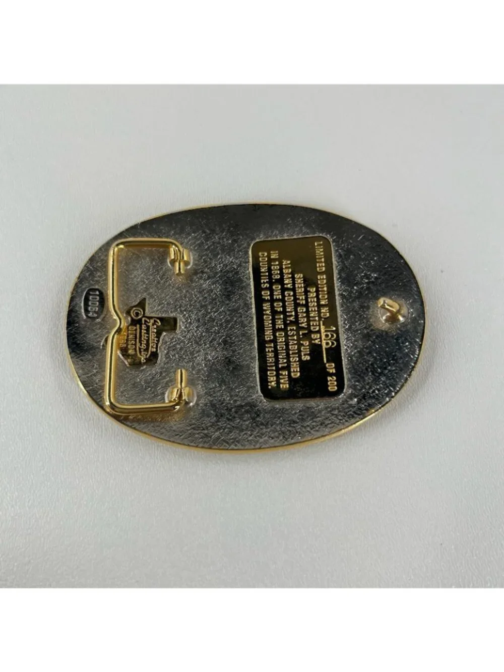 1996 Albany County Wyoming 128 Th Anniversary commemorative Belt Buckle
